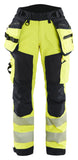 Blaklader High Vis Werkbroeken 71182513 dames softshell HiVis waterdicht fluo geel-zwart(3399)