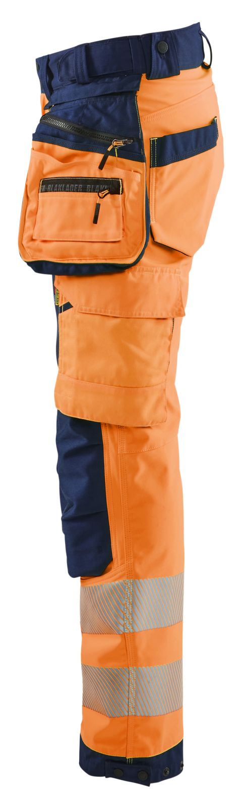 Blaklader High Vis Werkbroeken 71182513 dames softshell HiVis waterdicht fluo oranje-marineblauw(5389)