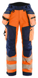 Blaklader High Vis Werkbroeken 71182513 dames softshell HiVis waterdicht fluo oranje-marineblauw(5389)