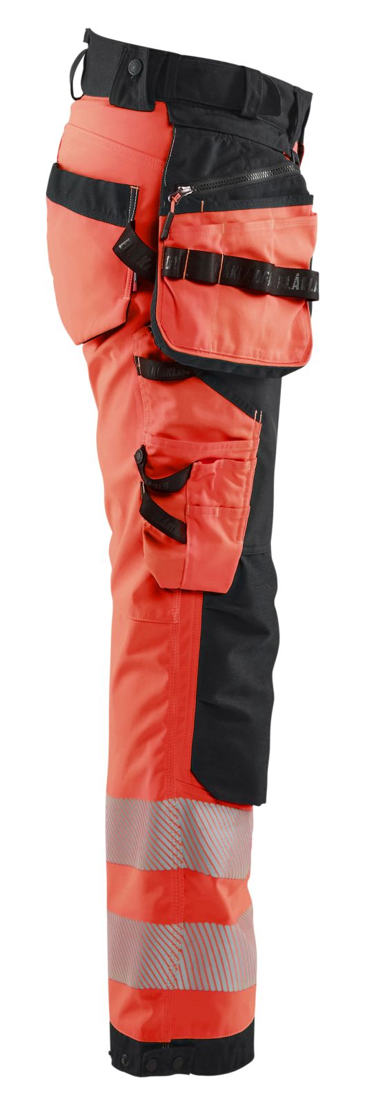 Blaklader High Vis Werkbroeken 71182513 dames softshell HiVis waterdicht fluo rood-zwart(5599)