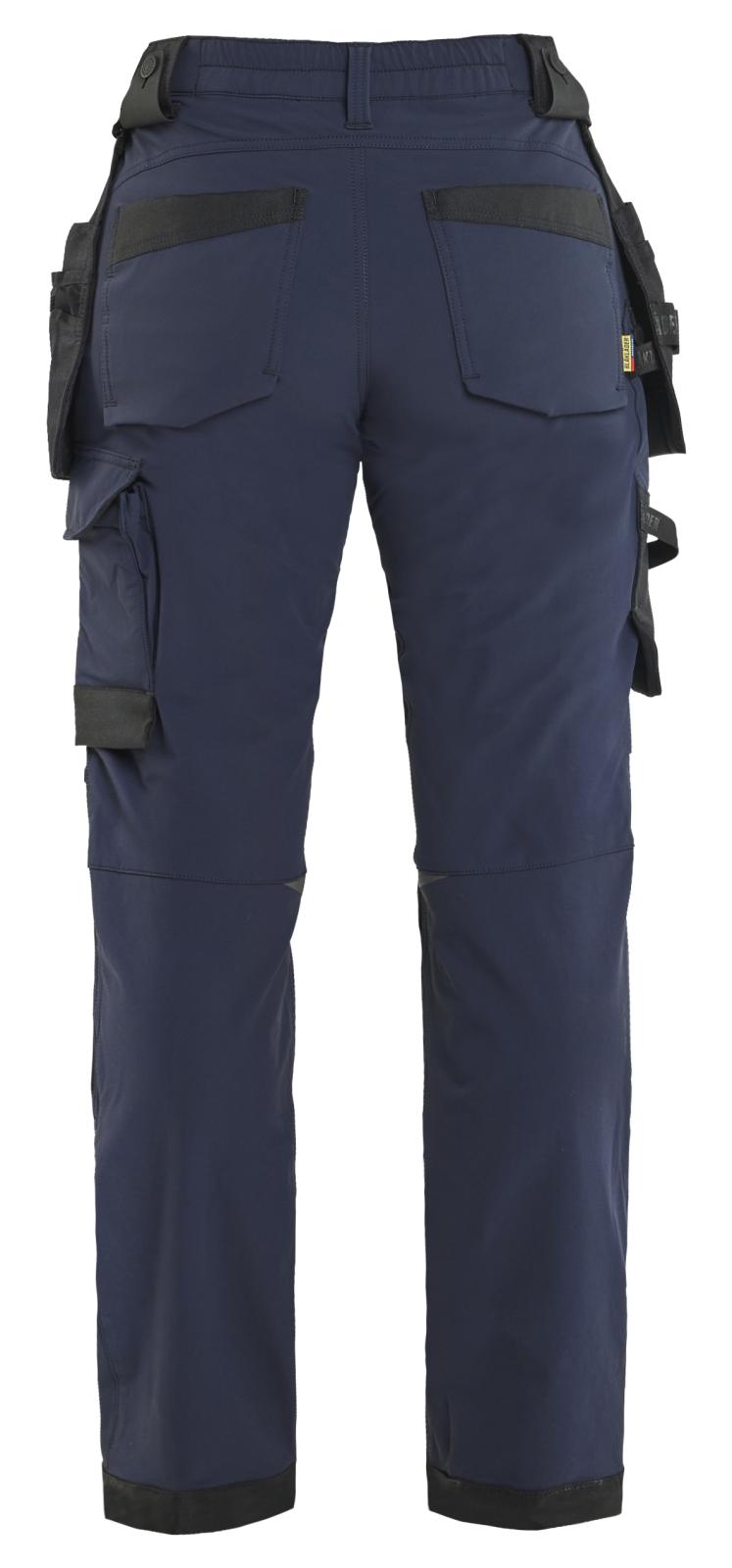 Blaklader Ambacht Dames Werkbroeken 71211645 4-weg stretch afneembare spijkerzakken donker marineblauw-zwart(8699)