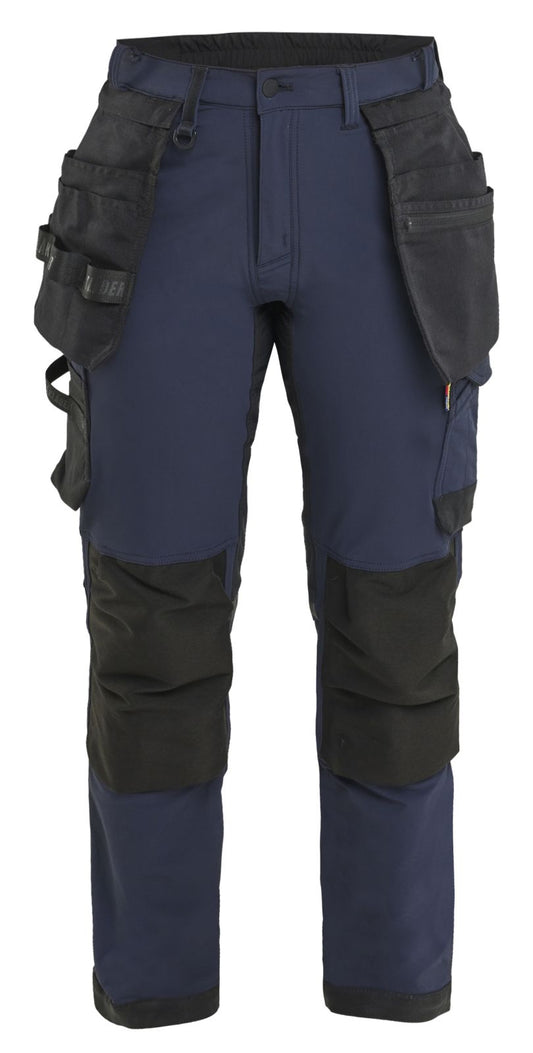 Blaklader Dames 4-weg stretch Werkbroeken 71211645 afneembare spijkerzakken donker marineblauw-zwart(8699)