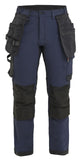 Blaklader Dames 4-weg stretch Werkbroeken 71211645 afneembare spijkerzakken donker marineblauw-zwart(8699)