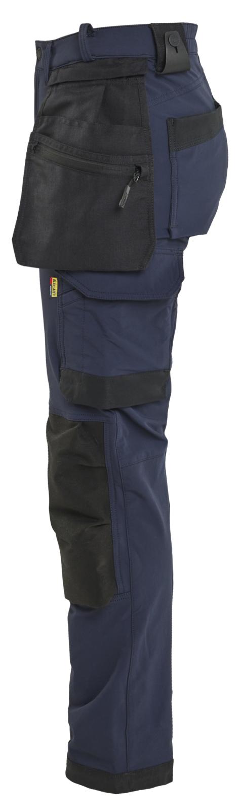 Blaklader Ambacht Dames Werkbroeken 71211645 4-weg stretch afneembare spijkerzakken donker marineblauw-zwart(8699)