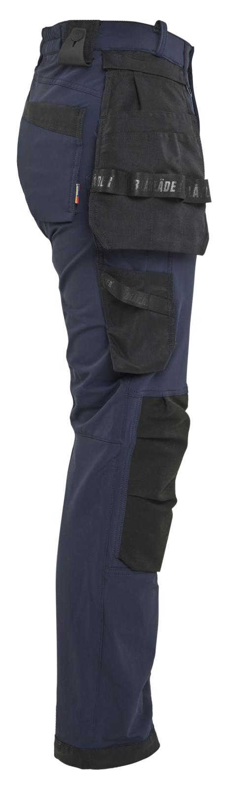 Blaklader Ambacht Dames Werkbroeken 71211645 4-weg stretch afneembare spijkerzakken donker marineblauw-zwart(8699)