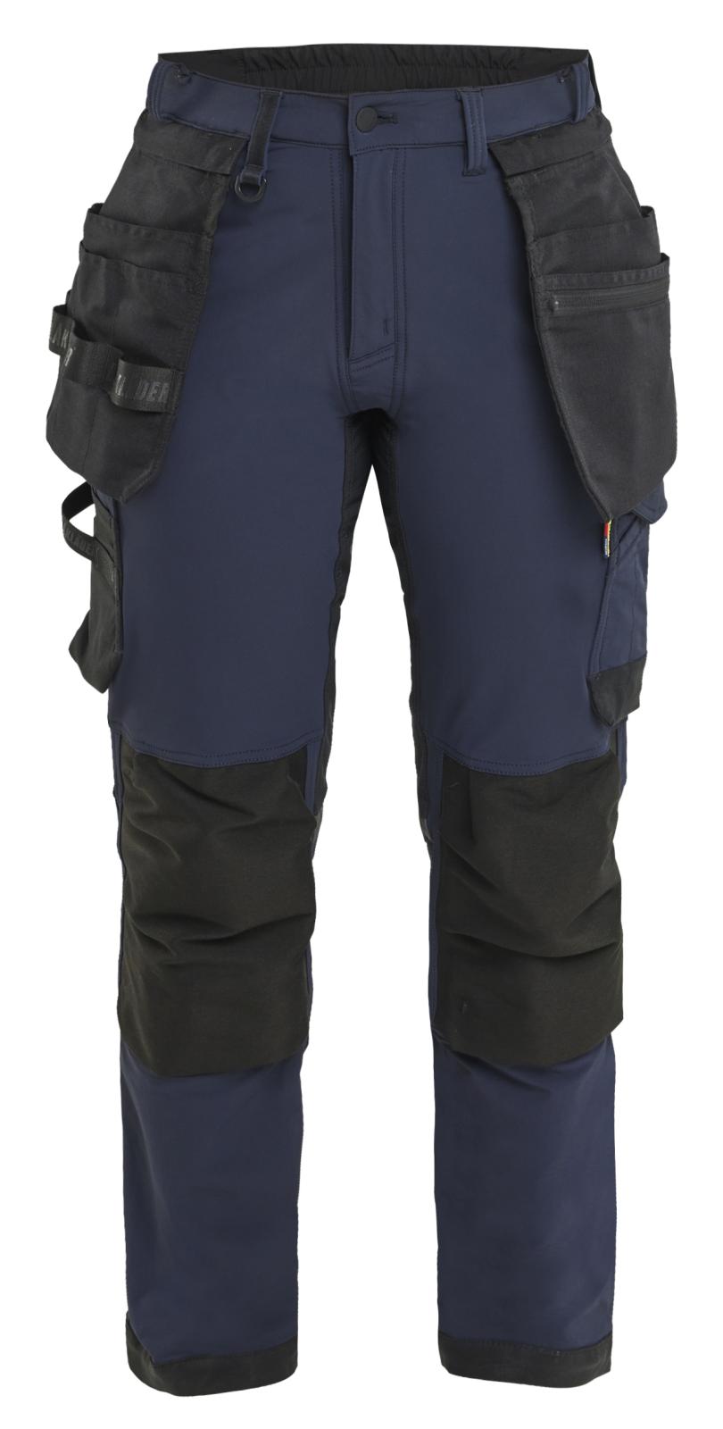 Blaklader Ambacht Dames Werkbroeken 71211645 4-weg stretch afneembare spijkerzakken donker marineblauw-zwart(8699)