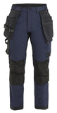 Blaklader Dames Werkbroeken 71211645 4-weg stretch afneembare spijkerzakken donker marineblauw-zwart(8699)