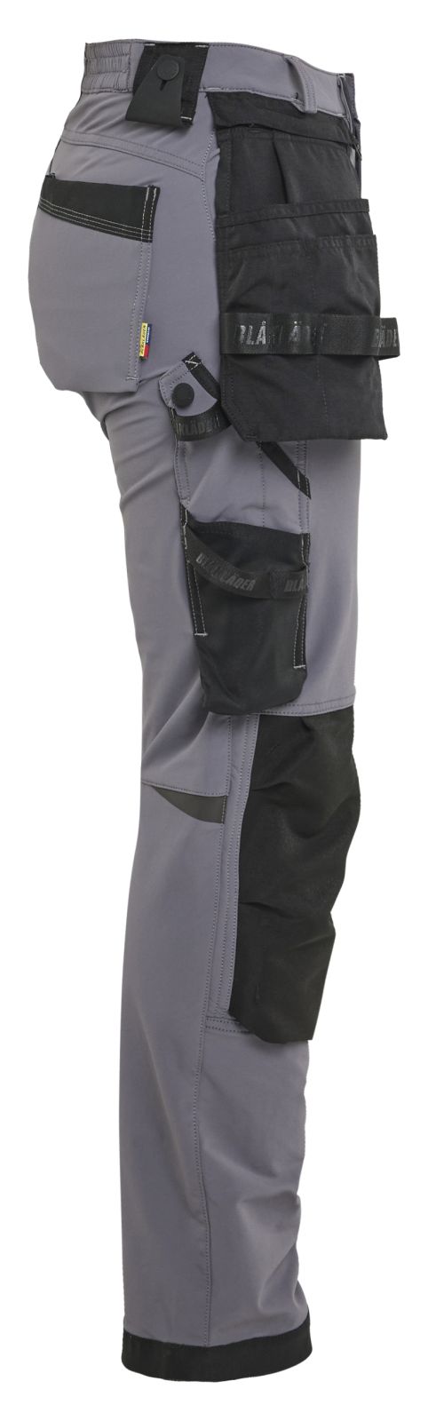 Blaklader Ambacht Dames Werkbroeken 71211645 4-weg stretch afneembare spijkerzakken midden grijs-zwart(9699)