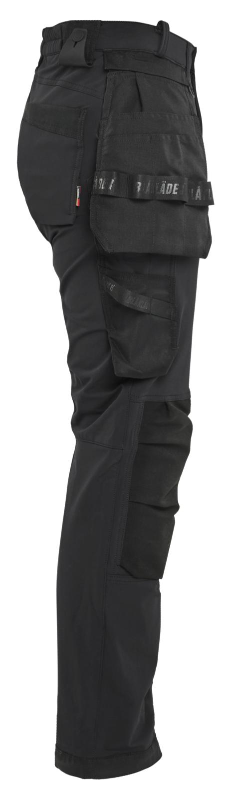 Blaklader Ambacht Dames Werkbroeken 71211645 4-weg stretch afneembare spijkerzakken zwart(9900)