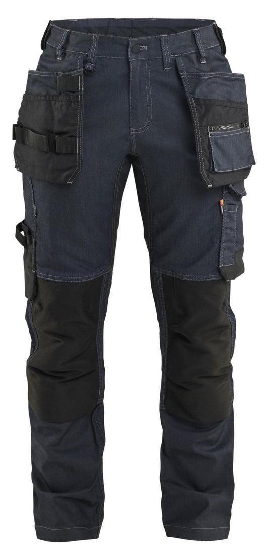 Blaklader Dames Werkbroek 71321141 denim stretch gereedschapszakken marineblauw-zwart(8999)