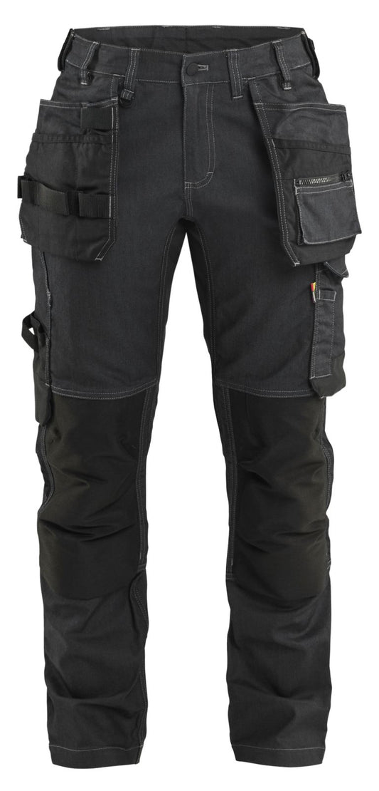 Blaklader Dames Werkbroek 71321141 denim stretch gereedschapszakken zwart(9900)