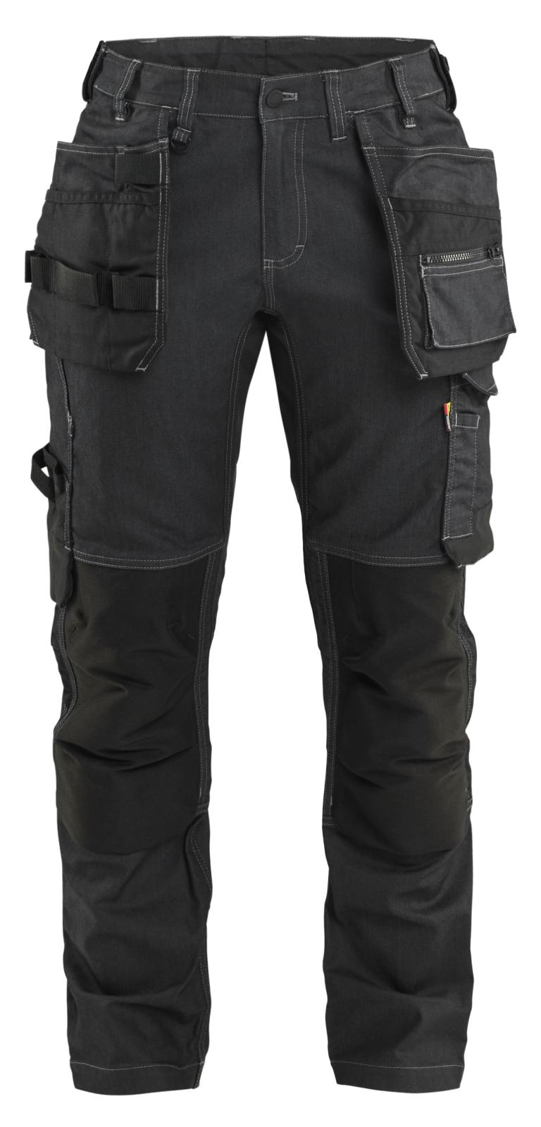 Blaklader Dames Werkbroek 71321141 denim stretch gereedschapszakken zwart(9900)