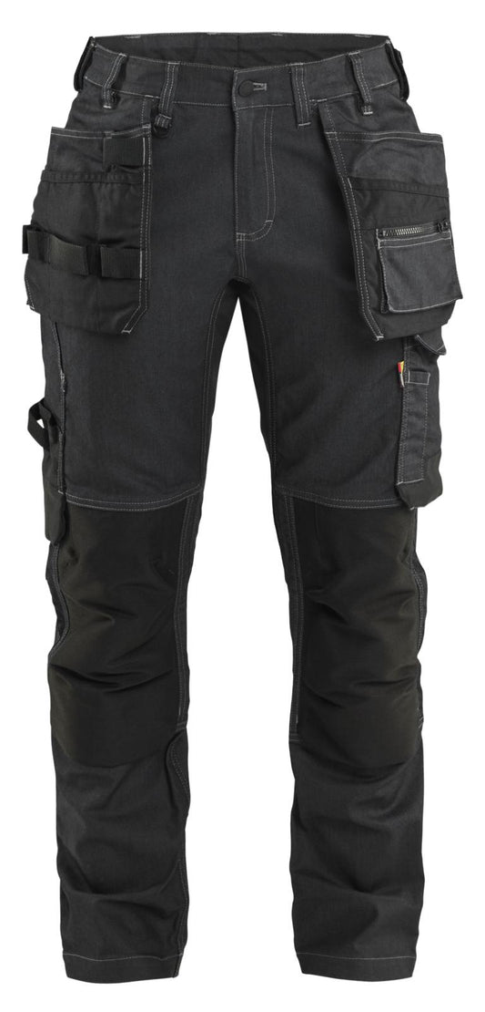 Blaklader Dames Werkbroek 71321141 denim stretch gereedschapszakken zwart(9900)
