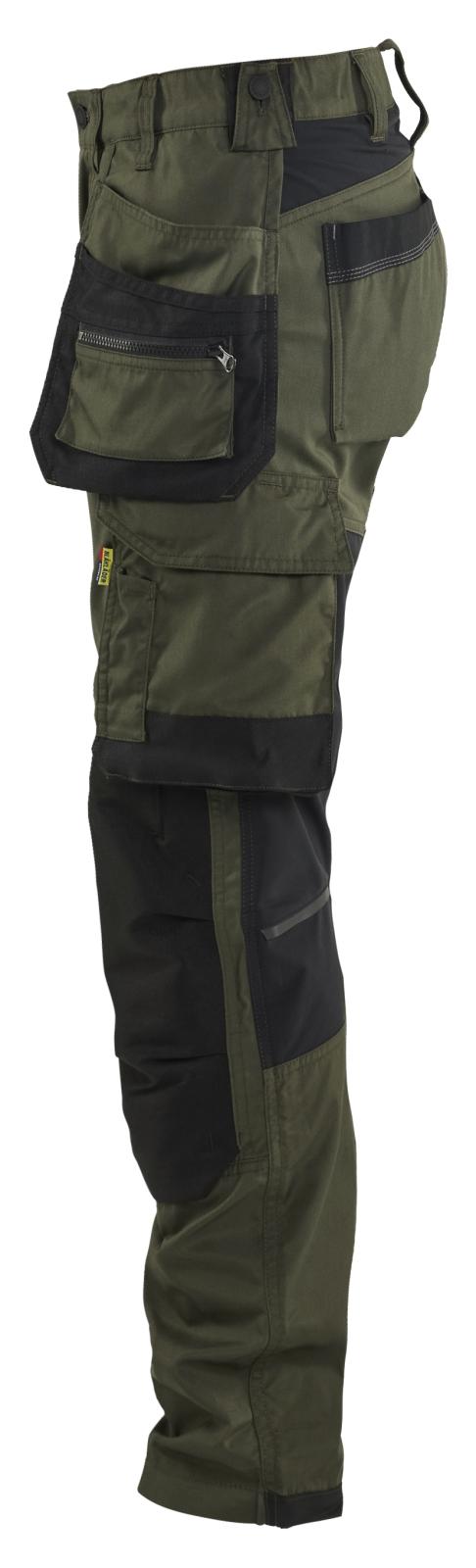 Blaklader Dames Werkbroek 71321832 2-weg stretch gereedschapszakken donker herfstgroen-zwart(4298)