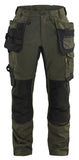 Blaklader Dames Werkbroek 71321832 2-weg stretch gereedschapszakken donker herfstgroen-zwart(4298)