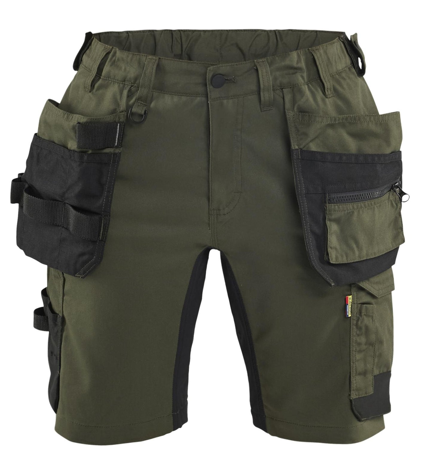 Blaklader Dames Short 71331832 2-weg stretch gereedschapszakken donker herfstgroen-zwart(4298)