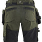 Blaklader Dames Short 71331832 2-weg stretch gereedschapszakken donker herfstgroen-zwart(4298)