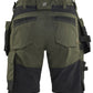 Blaklader Dames Short 71331832 2-weg stretch gereedschapszakken donker herfstgroen-zwart(4298)