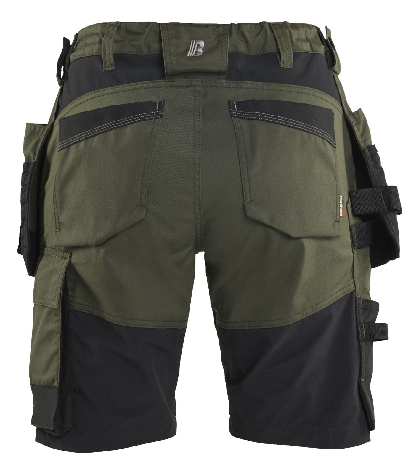 Blaklader Dames Short 71331832 2-weg stretch gereedschapszakken donker herfstgroen-zwart(4298)