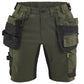 Blaklader Dames Short 71331832 2-weg stretch gereedschapszakken donker herfstgroen-zwart(4298)