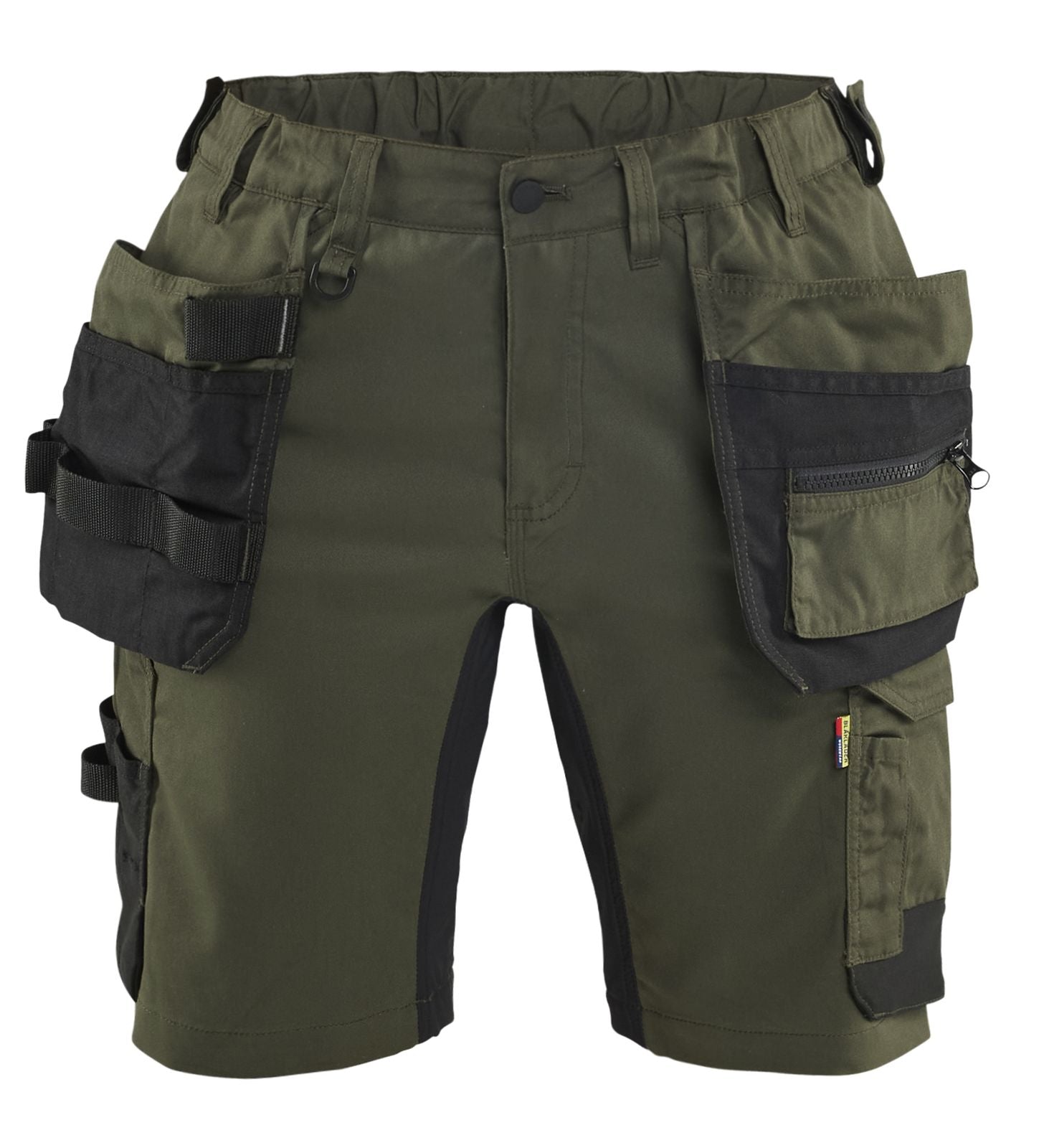 Blaklader Dames Short 71331832 2-weg stretch gereedschapszakken donker herfstgroen-zwart(4298)