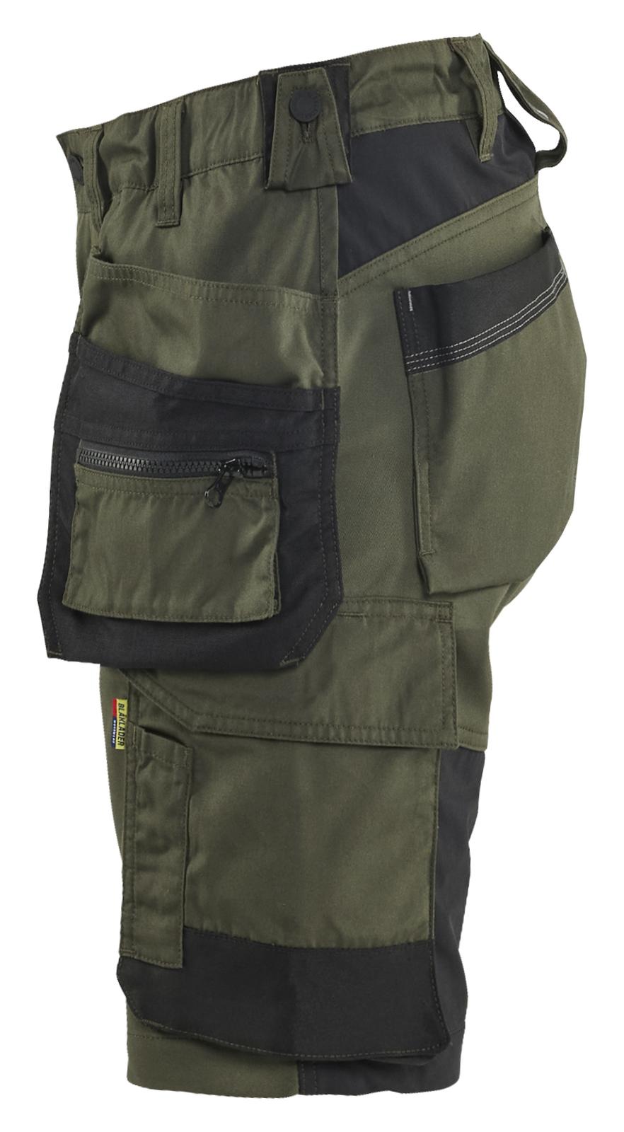 Blaklader Dames Short 71331832 2-weg stretch gereedschapszakken donker herfstgroen-zwart(4298)