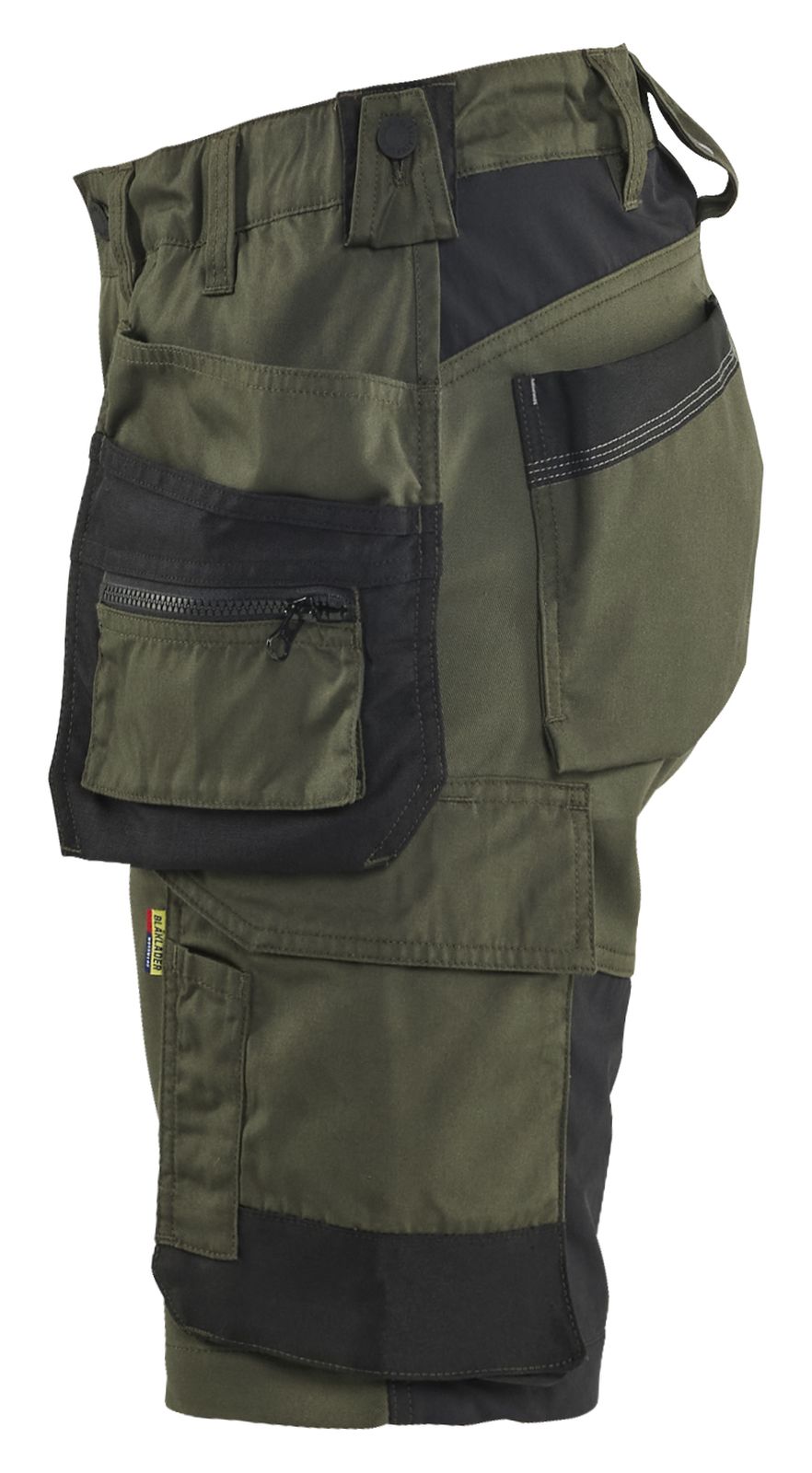 Blaklader Dames Short 71331832 2-weg stretch gereedschapszakken donker herfstgroen-zwart(4298)