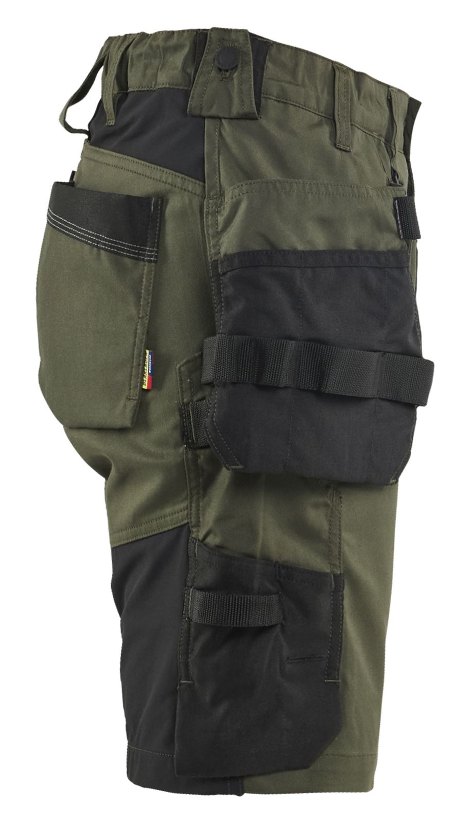 Blaklader Dames Short 71331832 2-weg stretch gereedschapszakken donker herfstgroen-zwart(4298)