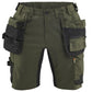 Blaklader Dames Short 71331832 2-weg stretch gereedschapszakken donker herfstgroen-zwart(4298)