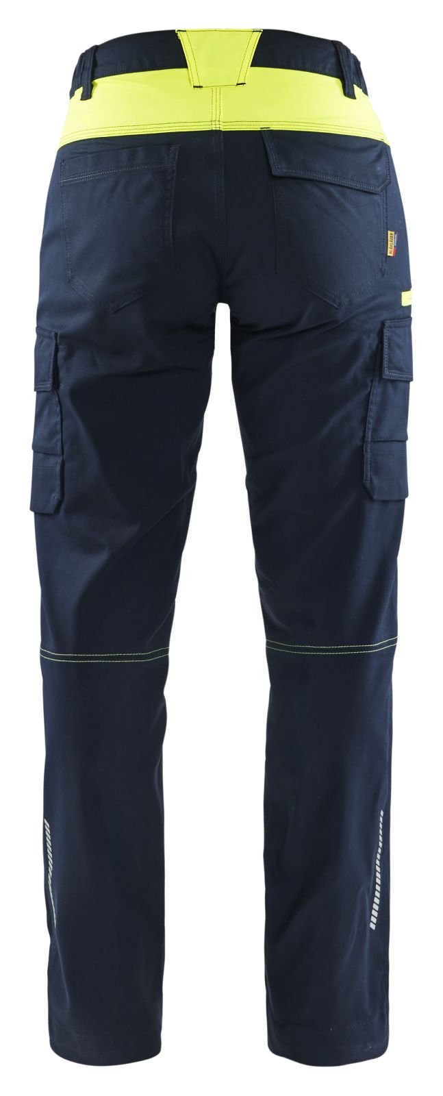 Blaklader Industrie Dames Werkbroeken 71441832 stretch donker marineblauw-fluo geel(8633)