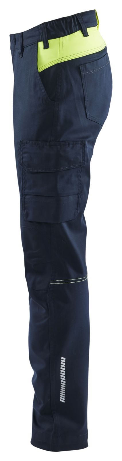 Blaklader Industrie Dames Werkbroeken 71441832 stretch donker marineblauw-fluo geel(8633)