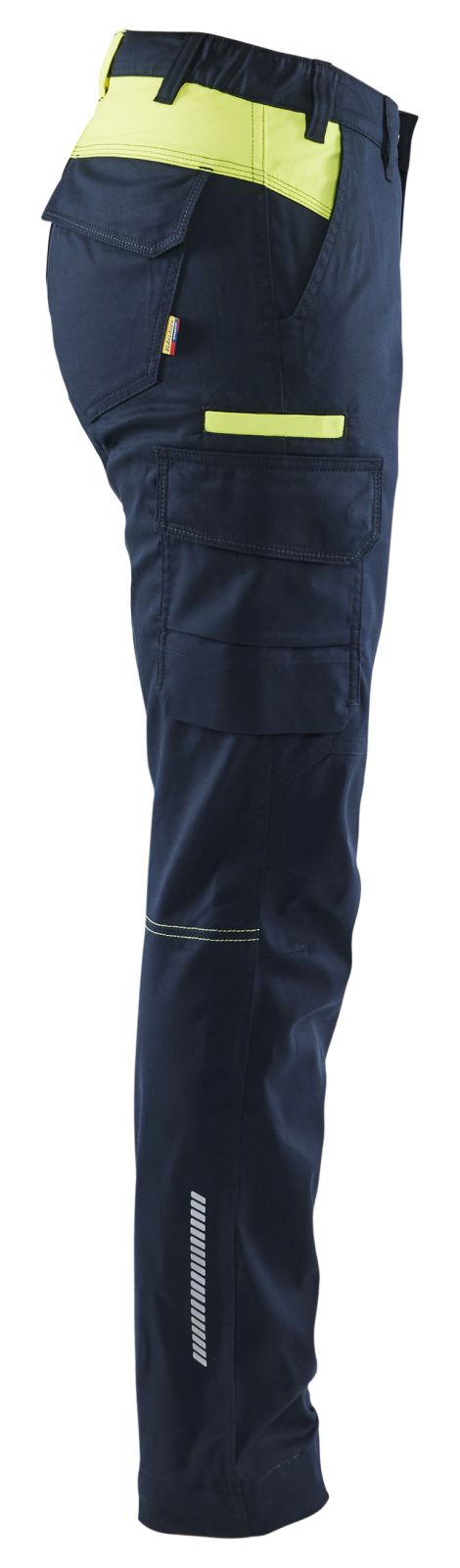 Blaklader Industrie Dames Werkbroeken 71441832 stretch donker marineblauw-fluo geel(8633)