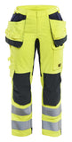 Blaklader Vlamvertragend Multinorm Werkbroek 71451512 stretch gereedschapszakken inherent vlamwerend antistatisch HiVis dames fluo geel-marineblauw(3389)