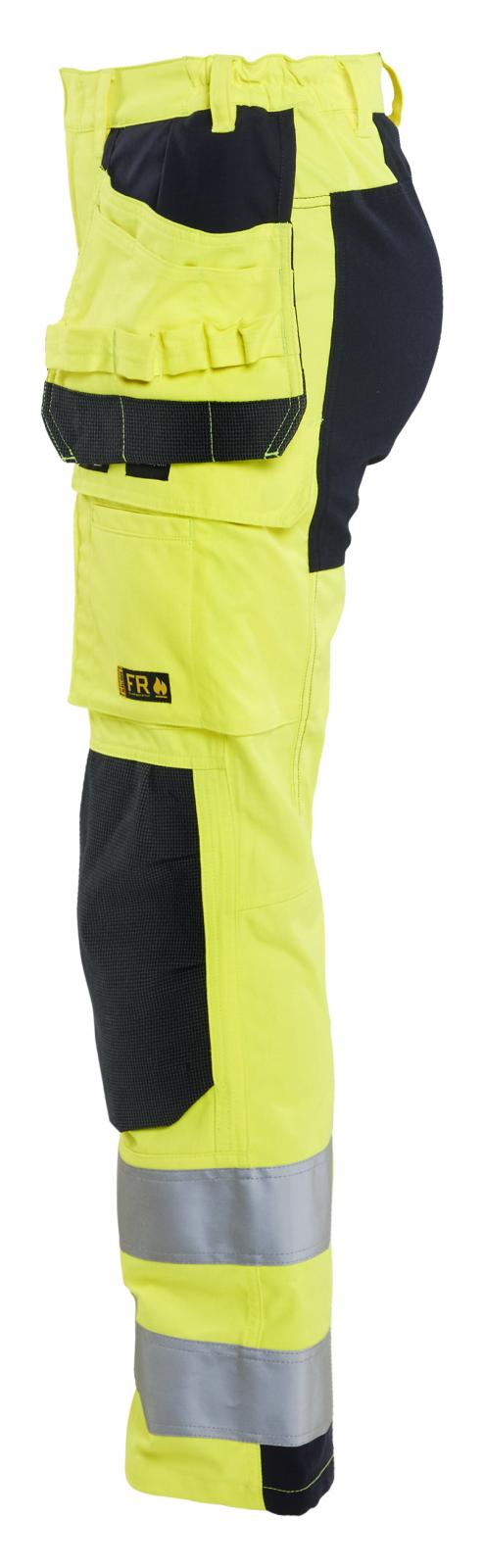 Blaklader Vlamvertragend Multinorm Werkbroek 71451512 stretch gereedschapszakken inherent vlamwerend antistatisch HiVis dames fluo geel-marineblauw(3389)