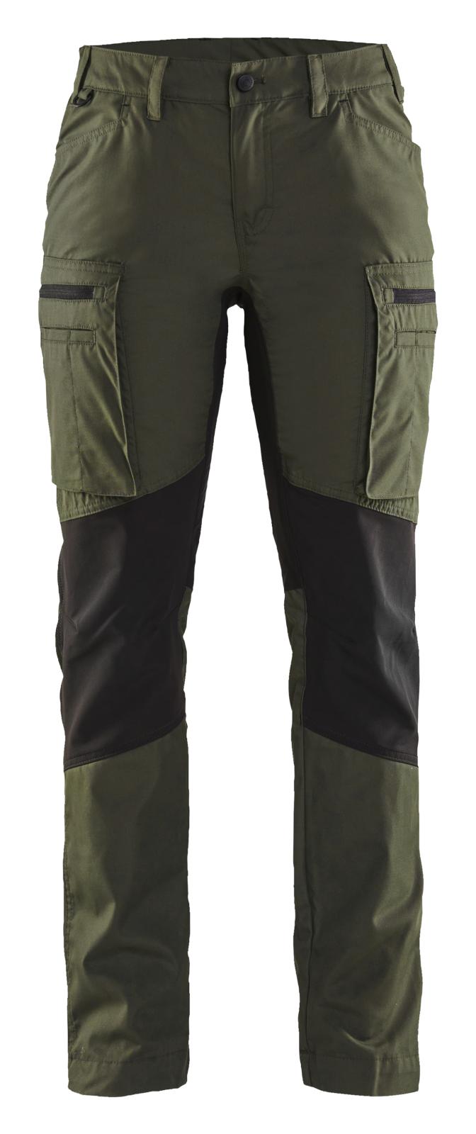Blaklader Dames Service Werkbroeken 71591845 stretch donker herfstgroen-zwart(4298)
