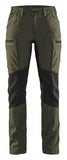 Blaklader Dames Service Werkbroeken 71591845 stretch donker herfstgroen-zwart(4298)