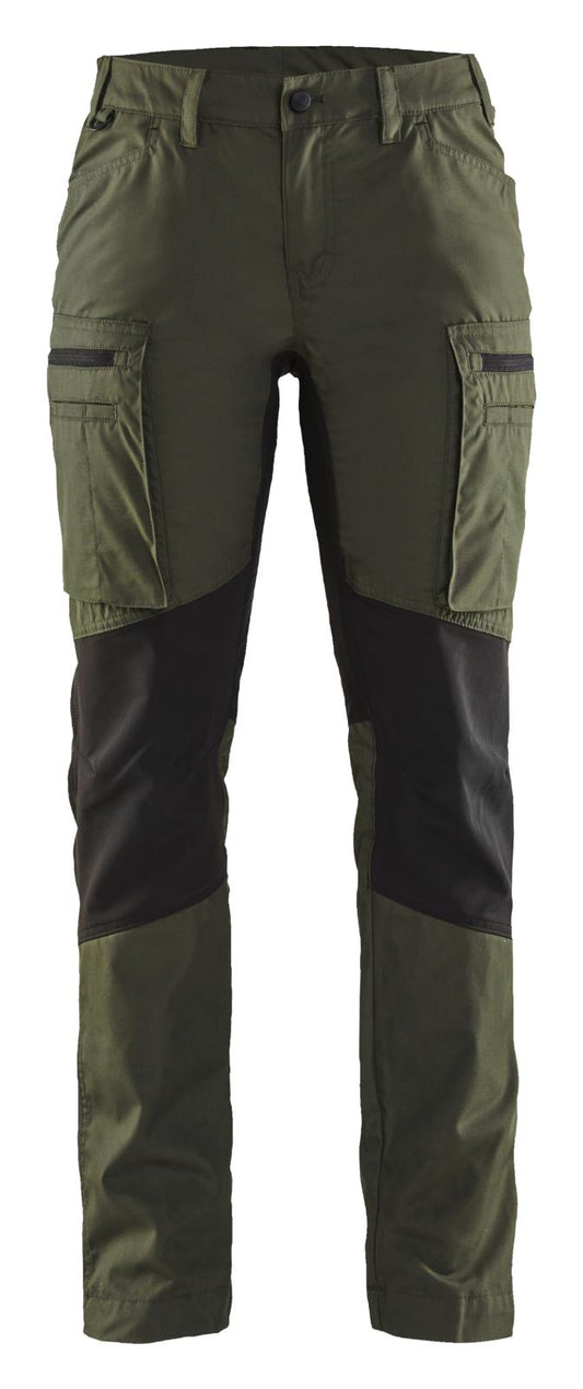 Blaklader Dames Service Werkbroeken 71591845 stretch donker herfstgroen-zwart(4298)