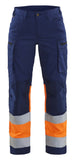 Blaklader High Vis Werkbroeken 71611811 HiVis stretch marineblauw-oranje(8953)