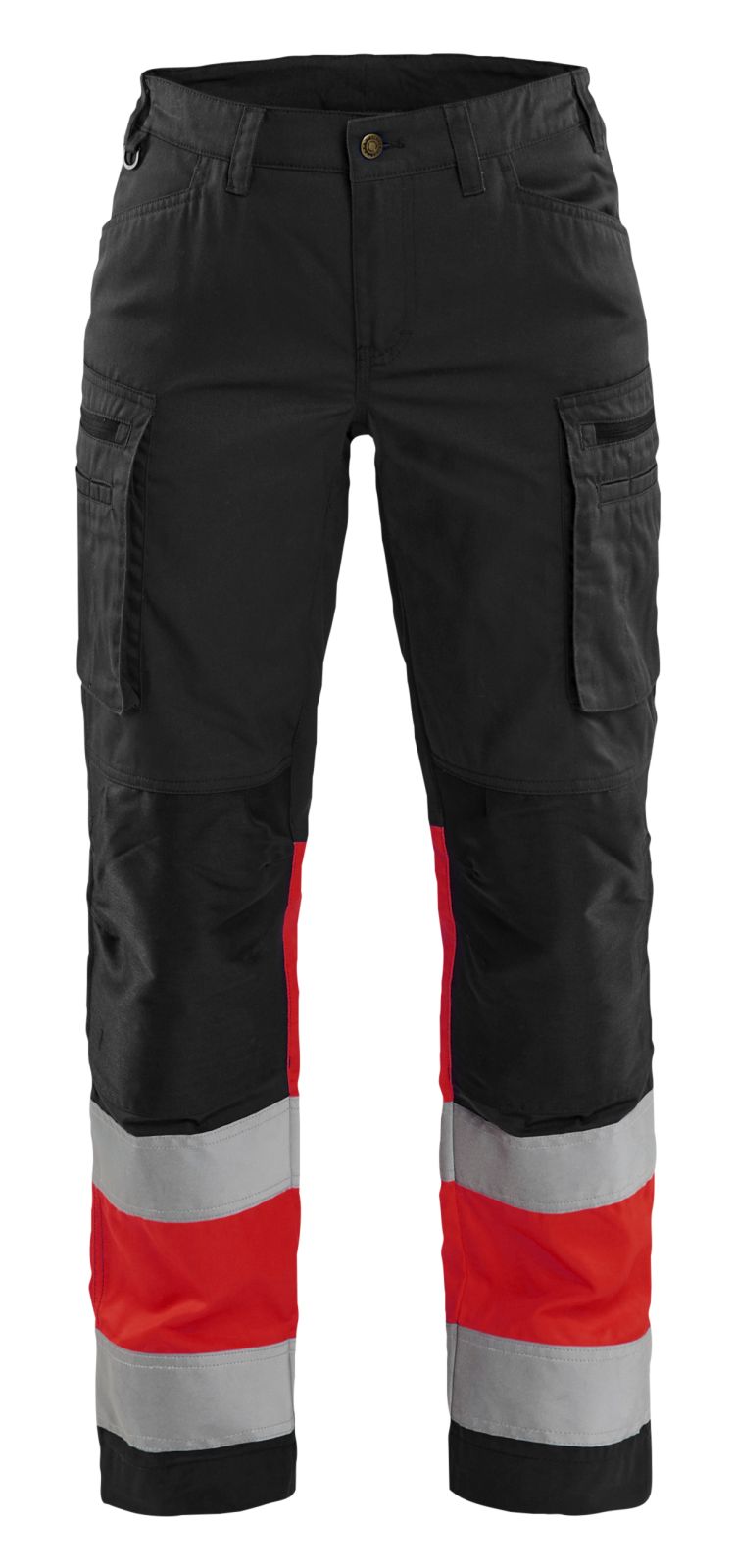 Blaklader High Vis Werkbroeken 71611811 HiVis stretch zwart-fluo rood(9955)