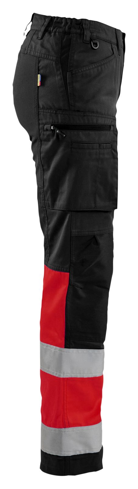 Blaklader High Vis Werkbroeken 71611811 HiVis stretch zwart-fluo rood(9955)