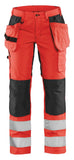 Blaklader Werkbroeken 71631811 fluo rood-zwart(5599)