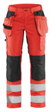 Blaklader Werkbroeken 71631811 fluo rood-zwart(5599)