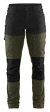 Blaklader Industrie/Service Dames Werkbroeken 71661845 stretch donker herfstgroen-zwart(4298)