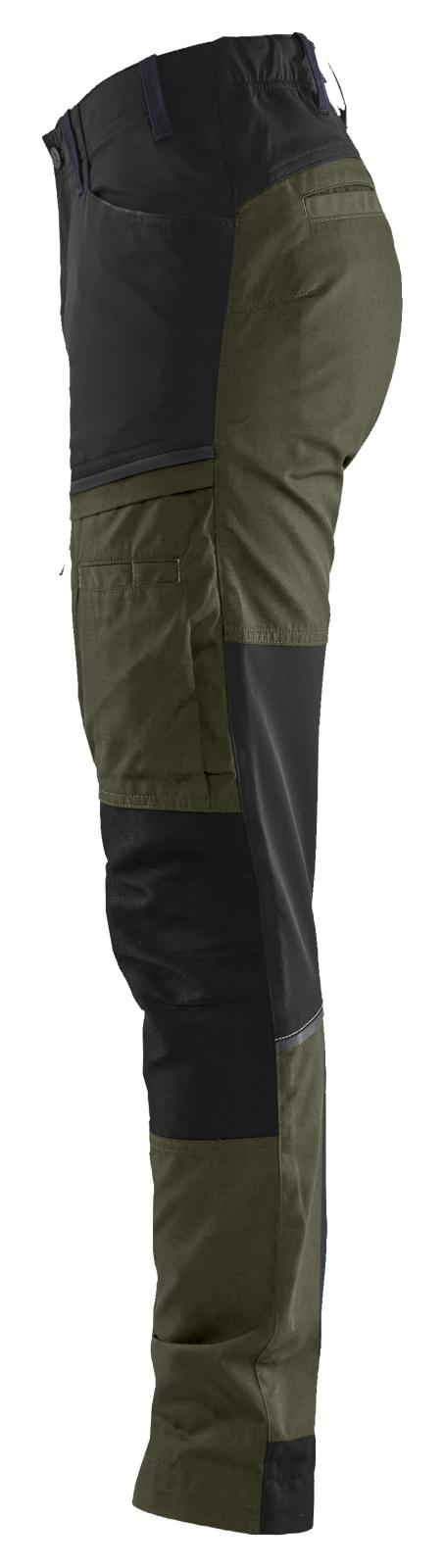 Blaklader Industrie/Service Dames Werkbroeken 71661845 stretch donker herfstgroen-zwart(4298)