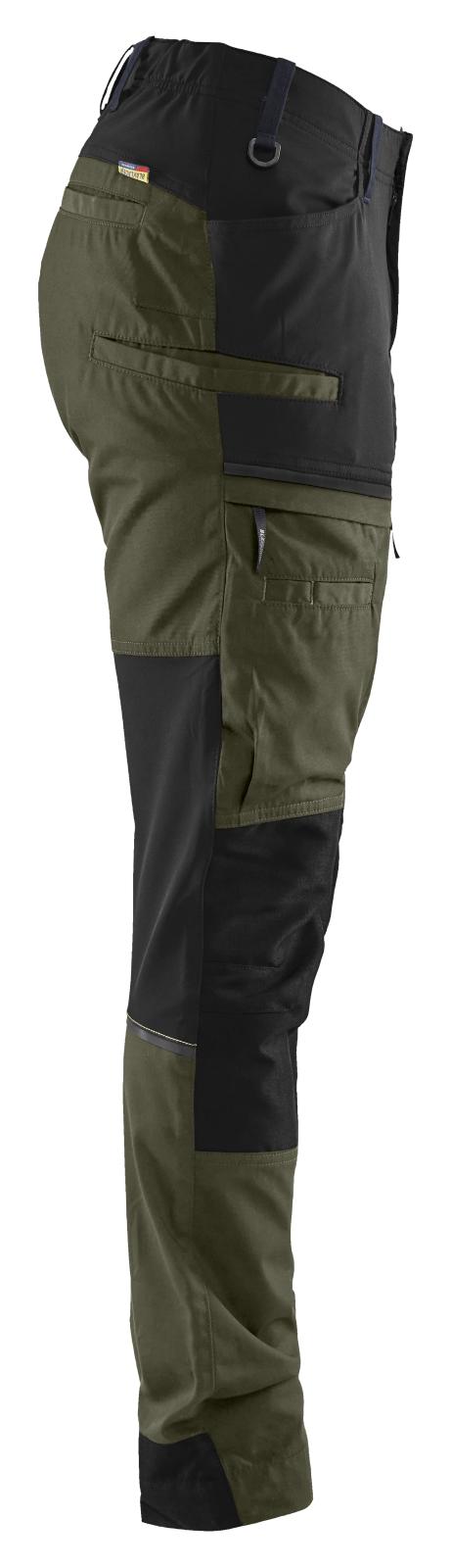 Blaklader Industrie/Service Dames Werkbroeken 71661845 stretch donker herfstgroen-zwart(4298)