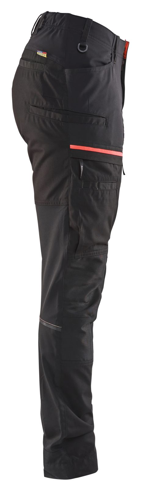 Blaklader Broeken 71661845 zwart-rood(9956)