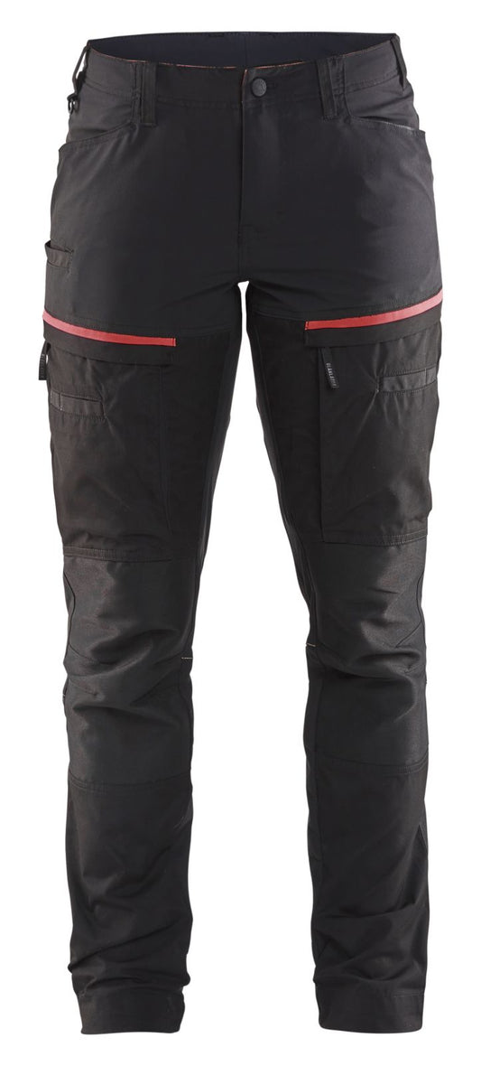 Blaklader Broeken 71661845 zwart-rood(9956)