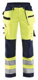 Blaklader High Vis Dames Werkbroeken 71672517 softshell fluo geel-marineblauw(3389)