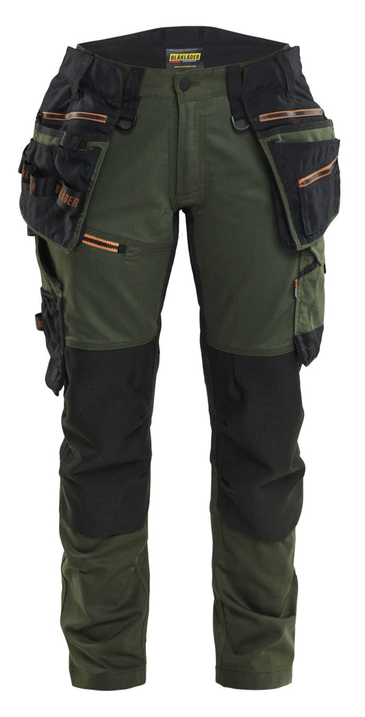 Blaklader Dames Striker Werkbroeken 71701149 dames 4-weg stretch woudgroen-roestbruin(4240)