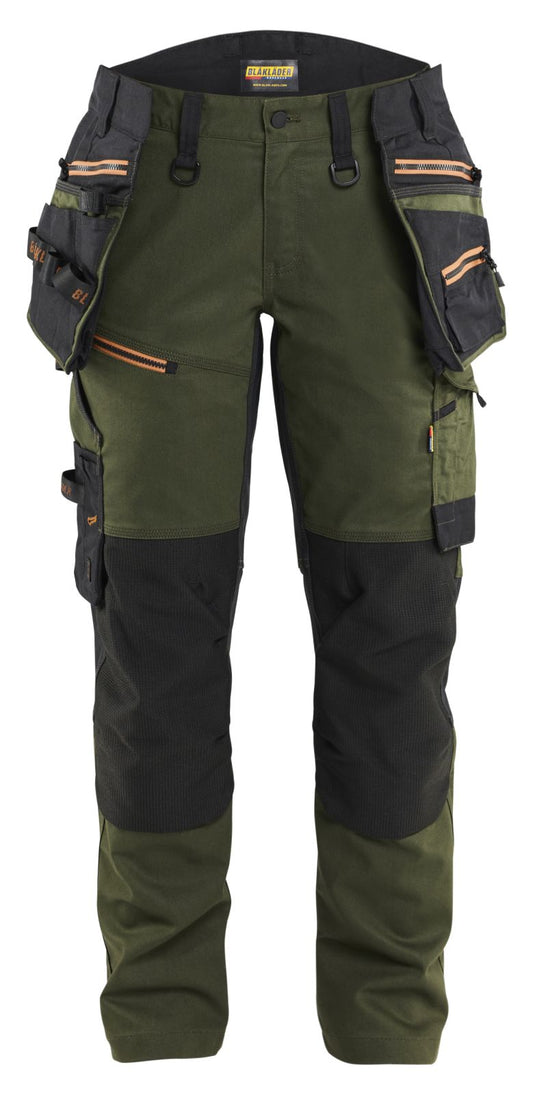 Blaklader Dames Striker Werkbroeken 71701149 dames 4-weg stretch woudgroen-roestbruin(4240)